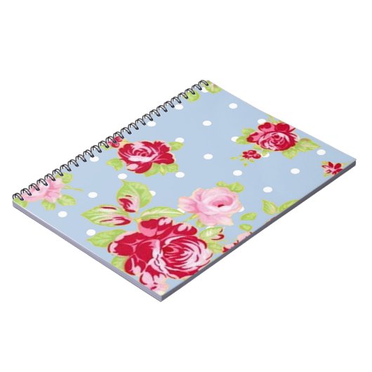 Rozen op blauw Notitieboek (Linkerzijde)