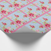 Rozen op blauw pakpapier (Hoek)