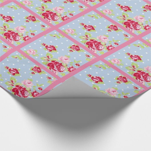 Rozen op blauw pakpapier (Hoek)