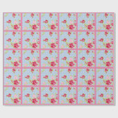 Rozen op blauw pakpapier (Vlak)