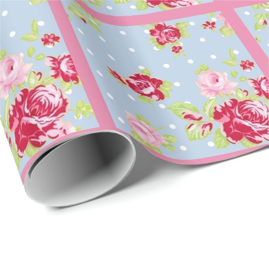 Rozen op blauw pakpapier (Rol Hoek)