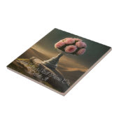  Rozen op de achtergrond van het donkere troebelbe Tegeltje (Zijkant)