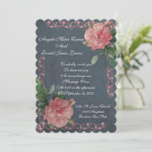 rozen op de bruiloft van het bord kaart (Staand voorkant)