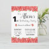 Rozen op de eerste verjaardag van de griekse uitno kaart (Staand voorkant)