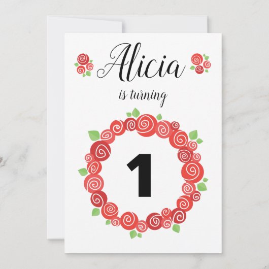 Rozen op de eerste verjaardag van de griekse uitno kaart (Achterkant)