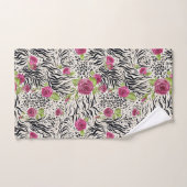 Rozen op dierpatronen bad handdoek (Handdoek)