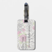 Rozen op dierpatronen bagagelabel (Achterkant verticaal)