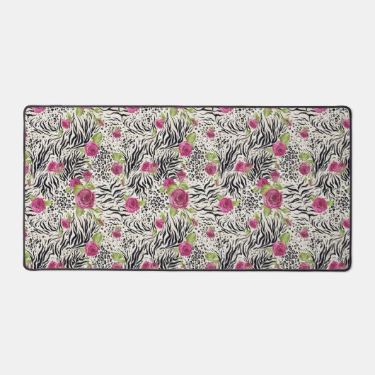 Rozen op dierpatronen bureaumat (Voorkant)