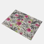 Rozen op dierpatronen deurmat (Schuin)