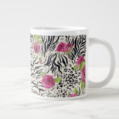 Rozen op dierpatronen grote koffiekop (Rechts)