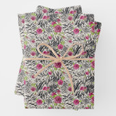 Rozen op dierpatronen inpakpapier vel (In situ)