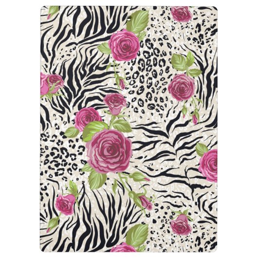 Rozen op dierpatronen klembord (Achterkant)