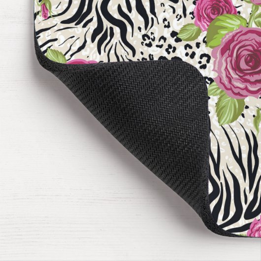 Rozen op dierpatronen muismat (Hoek)