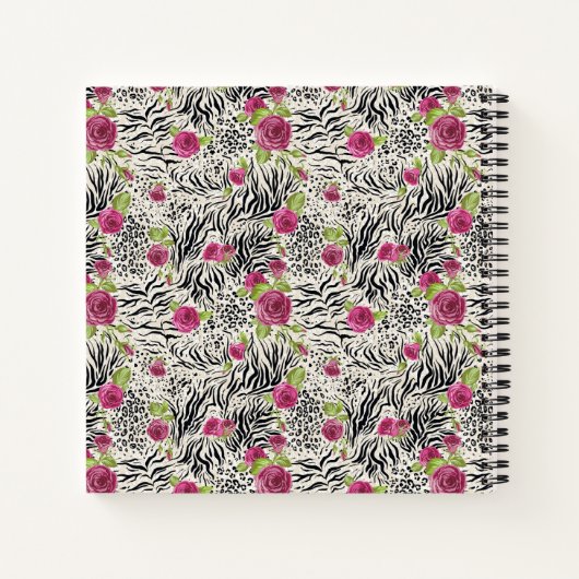 Rozen op dierpatronen notitieboek (Achterkant)