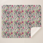 Rozen op dierpatronen sherpa deken (Voorkant (horizontaal))