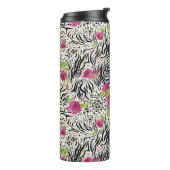 Rozen op dierpatronen thermosbeker (Gedraaid links)