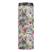 Rozen op dierpatronen thermosbeker (Achterkant)