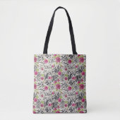 Rozen op dierpatronen tote bag (Voorkant)