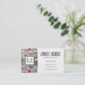 Rozen op dierpatronen visitekaartje (Staand voorkant)