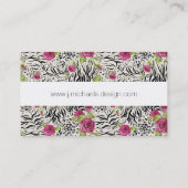 Rozen op dierpatronen visitekaartje (Achterkant)