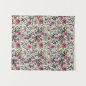 Rozen op dierpatronen wandkleed (Voorkant (horizontaal))