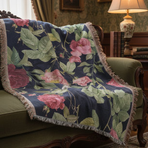 Rozen op een donkerblauw fluwelen design Deken