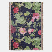Rozen op een donkerblauw fluwelen design Deken (Voorkant Verticaal)