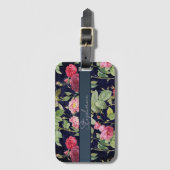  Rozen op een donkerblauwe fluwelen designnaam Bagagelabel (Voorkant (verticaal))
