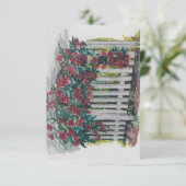 Rozen op een Fence Flat Thank You Card Bedankkaart (Staand voorkant)