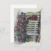 Rozen op een Fence Flat Thank You Card Bedankkaart (Voorkant / Achterkant)