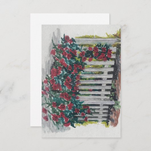 Rozen op een Fence Flat Thank You Card Bedankkaart (Voorkant / Achterkant)