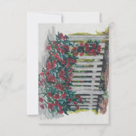 Rozen op een Fence Flat Thank You Card Bedankkaart