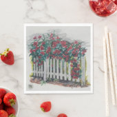 Rozen op een hek Papier servet (Insitu)