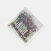 Rozen op een hek Papier servet (Hoek)