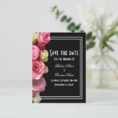 Rozen op een zwarte bruiloft met uitzondering van  aankondigingskaart (Staand voorkant)