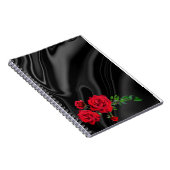 rozen op een zwarte doek notitieboek (Rechterzijde)