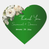  Rozen op Emerald Boho bruiloft Hart Sticker (Voorkant)