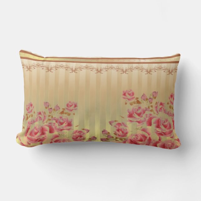 ROZEN OP GOLD ~ Pillow Kussen (Voorkant)