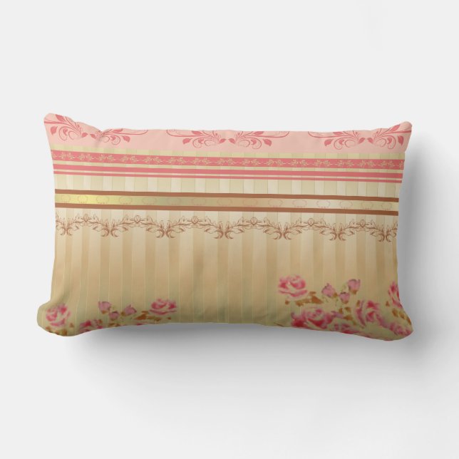ROZEN OP GOLD ~ Pillow Kussen (Voorkant)