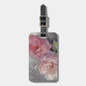 Rozen op grijs bagagelabel (Voorkant verticaal)
