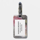 Rozen op grijs bagagelabel (Achterkant verticaal)