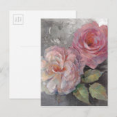 Rozen op grijs briefkaart (Voorkant / Achterkant)