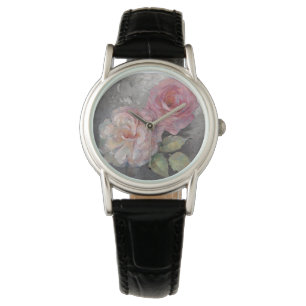 Rozen op grijs horloge