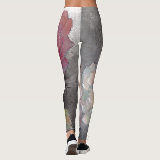 Rozen op grijs leggings (Achterkant)