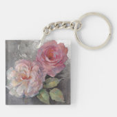 Rozen op grijs sleutelhanger (Achterkant)