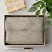 Rozen op Grungy Sepia Damask Tissuepapier (Geschenk)