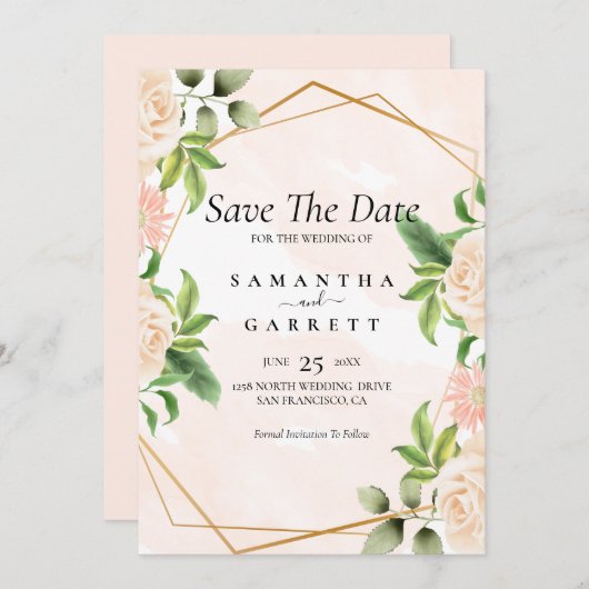 Rozen op het Lijst Golden Kaart (Voorkant / Achterkant)