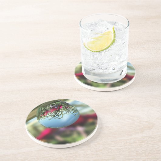 Rozen op het Onderzetter Raindrops (Zijkant)