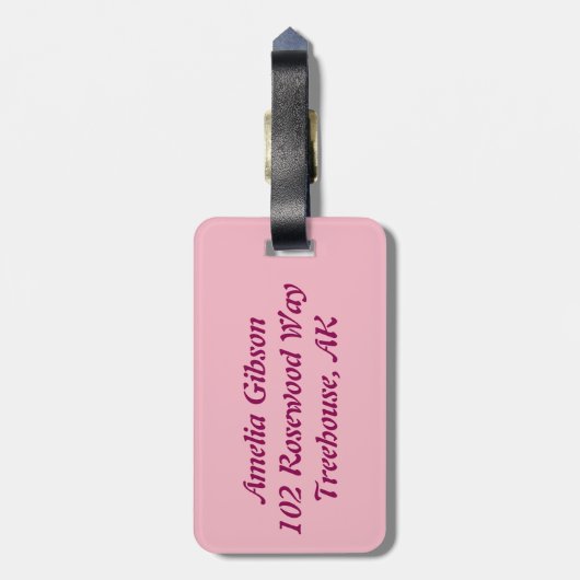 Rozen op hout bagagelabel (Achterkant verticaal)