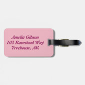 Rozen op hout bagagelabel (Achterkant horizontaal)